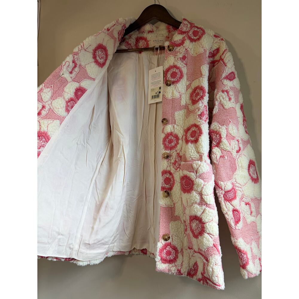 Sezane Nael Oversized Ecru Rosewood Jacket Coat French Casual Size 8 NWT - Picture 6 of 11